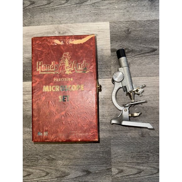 1954 Handy Andy Precision Microscope Set  No. 95 & Carrying Case Skil-Craft Corp - Picture 1 of 16